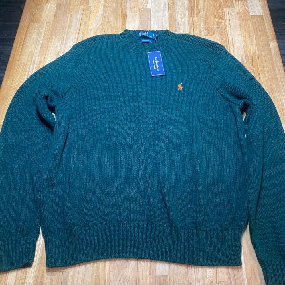 Polo by Ralph Lauren Men's Teal Crewneck Sweater